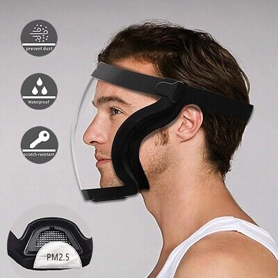 US Full Face Super Protective Mask Anti-fog Shield Safety Transparent Head Cover