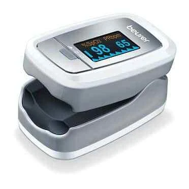 Beurer PO 30 pulsossimetro (grigio/bianco, rilevamento frequenza cardiaca e