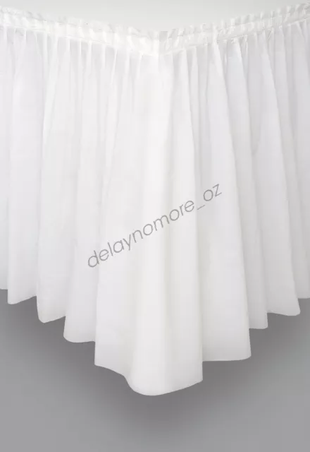 White Plastic Table Skirt Tableskirt Engagement Wedding Party Decoration 4.26m