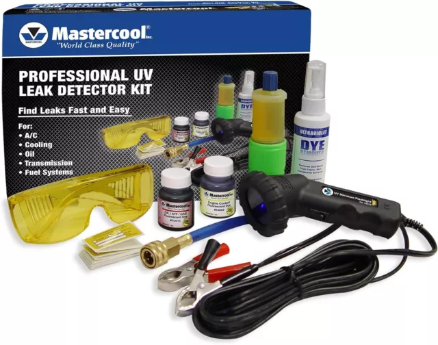 Mastercool 53351-B Professional UV Leak Detector Kit with 50W Mini Light, Black