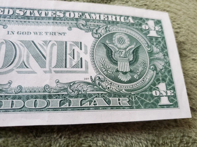 1957 Series A One dollar STAR NOTE BLUE SEAL Silver Certificate, uncirculated. 3