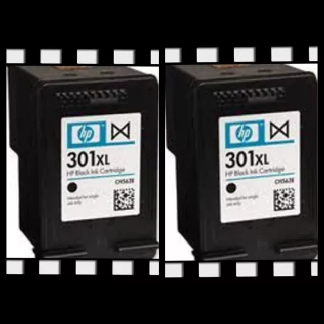 2 x CARTUCCE ORIGINALI RIGENERATE  HP 301XL BK 