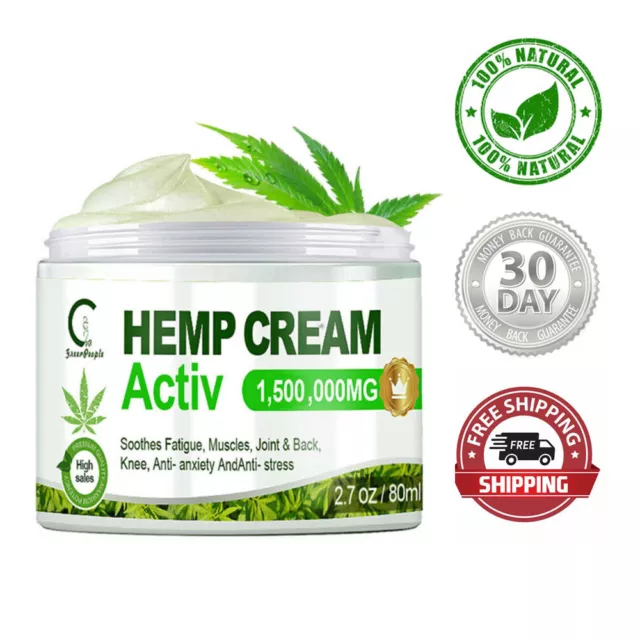 Hemp Pain Relief Cream 1,500,000mg For Massage to Relieve Back/Neck/Joint Pain