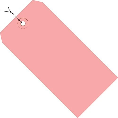 Pink Shipping Tags Wired 13 Pt 5 3/4" x 2 7/8" 7 Case of 1000