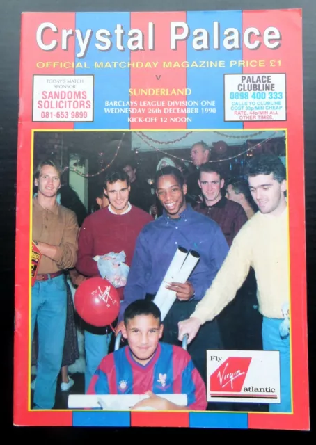 Crystal Palace v Sunderland  26-12-1990