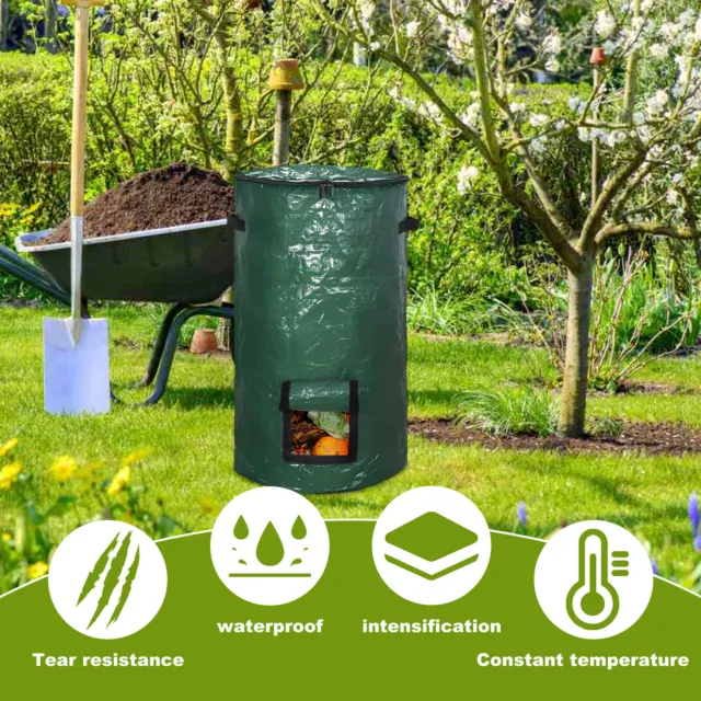 Portable Organic Compost Bag Garden Fertilizer Fruit Planter Waste Bin AUSⒹ 3