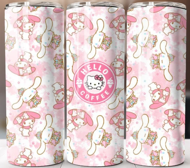 Hello Kitty Coffee Tumbler 20oz Insulated Travel Mug Stainless Steel Cup Straw