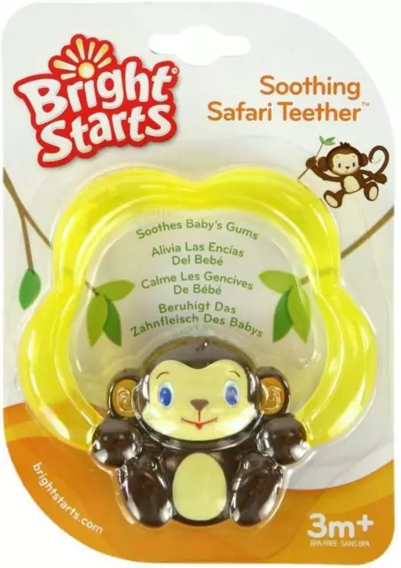 Baby Teething Toy Ring Bright Starts - Soothing Monkey Teether - Newborn New