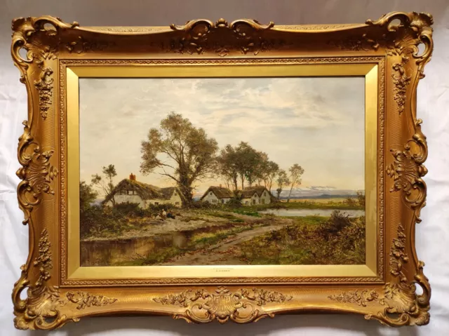 Daniel Sherrin "An Old English Village" Oil Painting, Landscape, Signed, Framed.