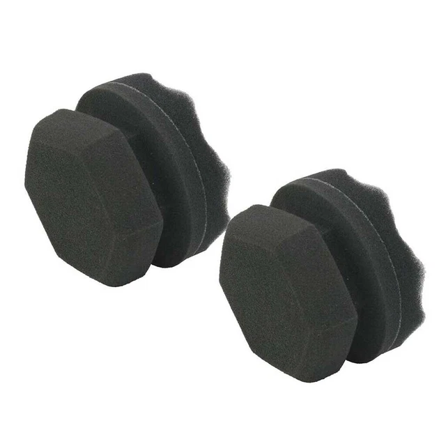 2*Tire Contour Dressing Applicator Pads Gloss Shine Color Polishing Sponge-8cm
