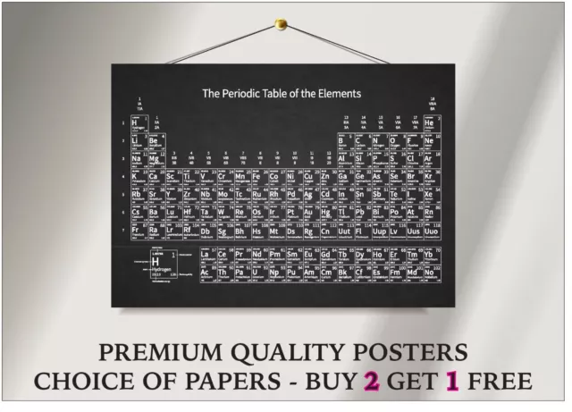 Periodic Table of Elements Chart Large Poster Art Print Gift A0 A1 A2 A3