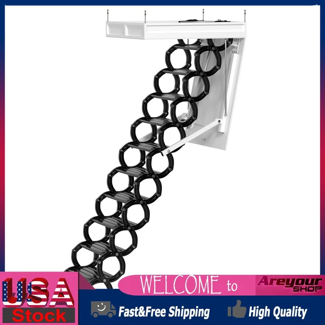 Electirc attic ladder Aluminum folding 12ft with remote for loft