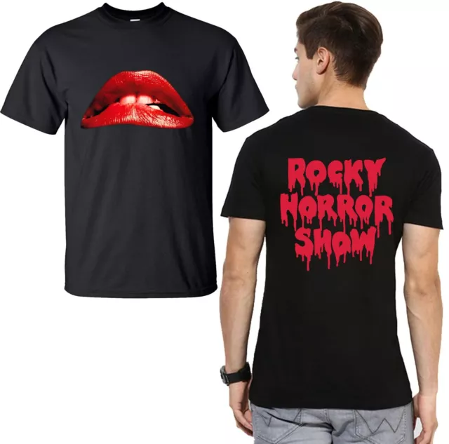 The Rocky Horror Picture Show Halloween T-Shirt Front & Back Horror Lips Tee Top
