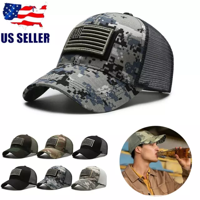 Baseball Cap Men Tactical Army Cotton Military Dad Hat USA American Flag Hats US