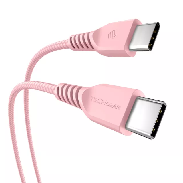 USB Type C to USB C Strong Braided Data & Fast Charger Charging Cable Power Lead