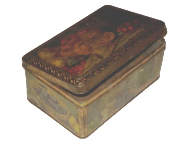 scatola in latta antica pubblicitaria litografata e vintage di per biscotti rara