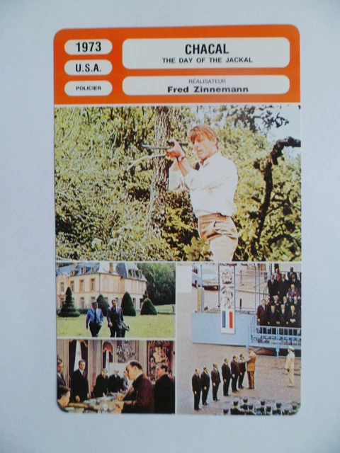 CARTE FICHE CINEMA 1973 CHACAL Edward Fox Terence Alexander Michel Auclair Alan