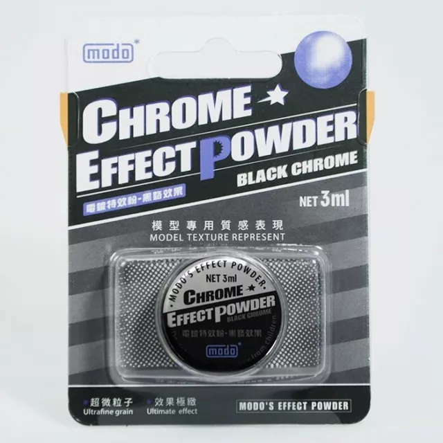 modo Color Hobby Chrome Effect Powder Black (3ml) For Plastic Model Toy