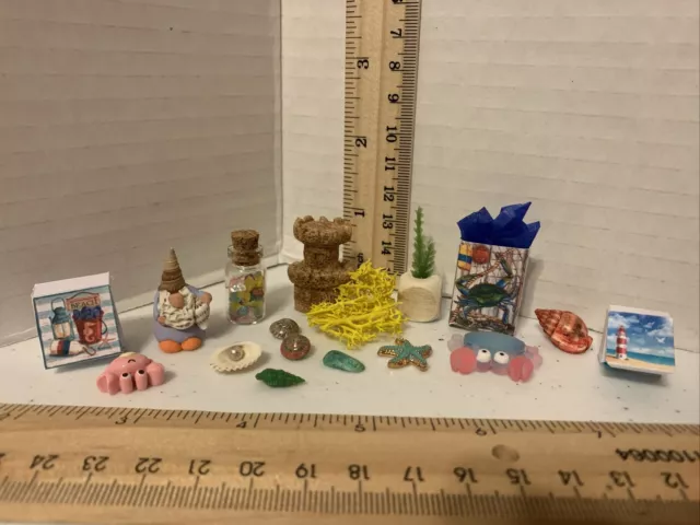 Dollhouse Miniature 1:12 Nautical Beach Theme Garden Gnome Lot Gift Bag
