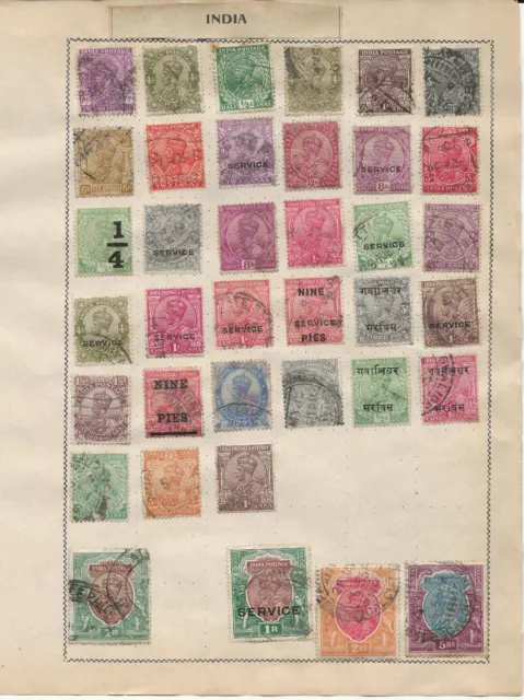 India Stamps on an Album Page - KGV