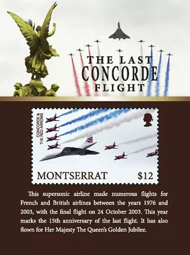 Montserrat 2018 - Last Concorde Flight - Souvenir Sheet - Scott 1419 - MNH