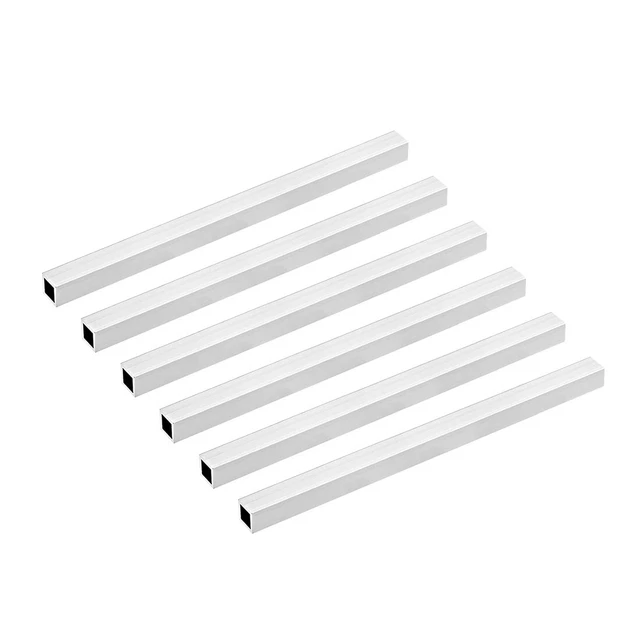 6 pz. 6063 tubo dritto alluminio senza saldatura tubo quadrato 12 x 12 x 1 mm spessore parete 200 mm