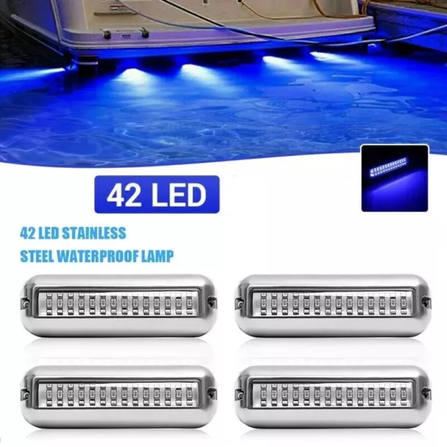 4X 42 LED Bootsbeleuchtung Unterwasser Beleuchtung Hecklicht Lampe Wasserdicht