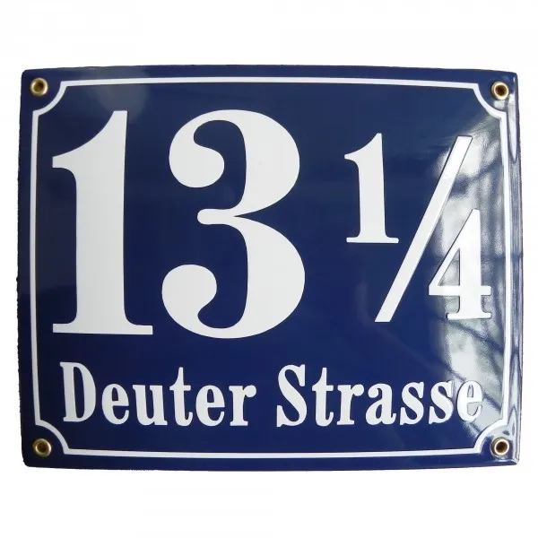 Personalised enamel address plaque 25x30cm WARRANTY 10y house sign number street