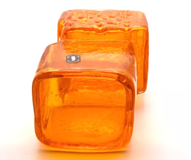 1960s Genuine Authentic Whitefriars Tangerine Drunken Bricklayer Vase G.Baxter 3