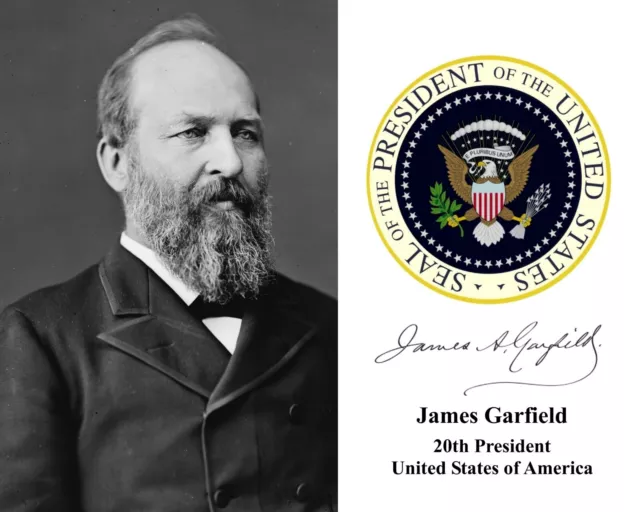 James Garfield Presidential Seal U.S. Portrait Autograph 8 x 10 Photo Picture d2