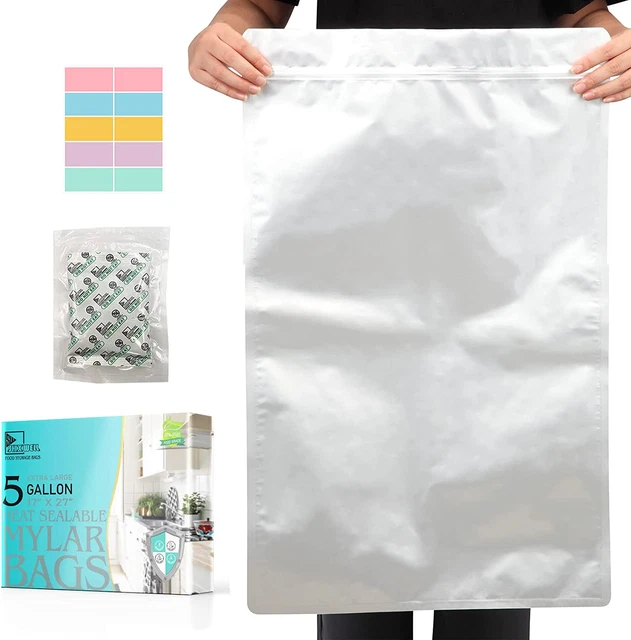 Mylar Bags with  Absorbers and Labels Zipper Resealable Pouches Heat NEW