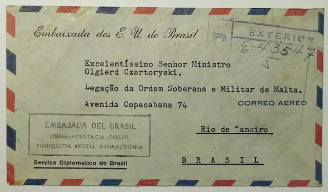 1953 Nicaragua To Diplomatic Legation & Military Order of Malta Airmail SC#C330