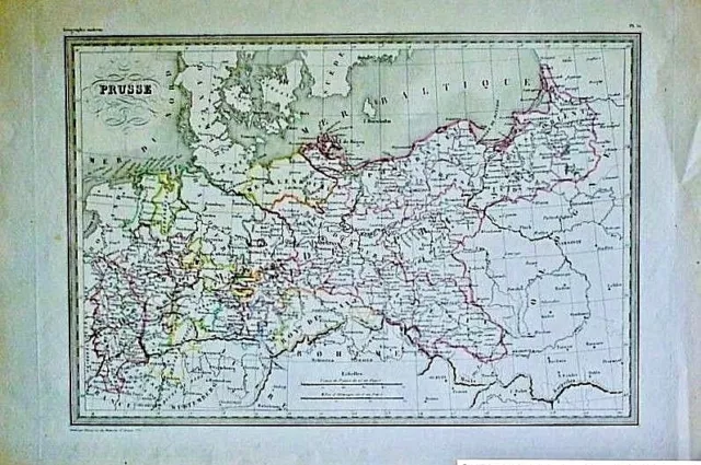 Grenz-kolorierter franz. Kupferstich 1830: PRUSSE/ PRUSSIA/ PREUSSEN von Thierry 2