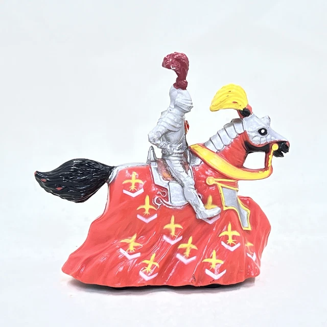 Vintage 1988 Pull back Horse with red yellow knight Britains works SEE PICS
