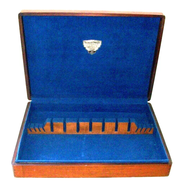 VINTAGE SILVER FLATWARE Wooden Cherry Storage Chest Box Tarnish Proof