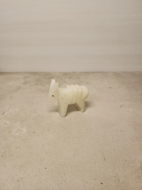 #66797, Handcarved, Small White Alabaster Marble Donkey –  Pack Mule Figurine