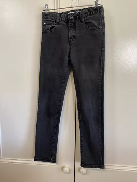 Indie Industrie Size 10 Boys Black Skinny Jeans Adjustable Waist Excellent Cond