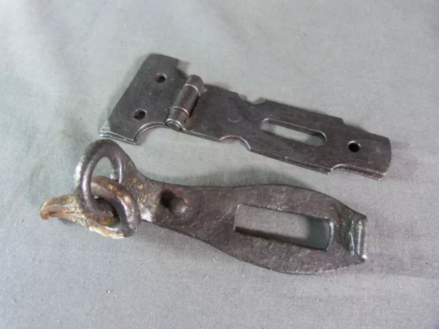 ⭐ Lot of 2 Antique wrought iron barn door closures, hardware ⭐