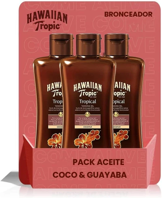 Aceite bronceador tropical hawaiano FPS 0 - aceite bronceador solar sin protección, bronceado de la piel 3