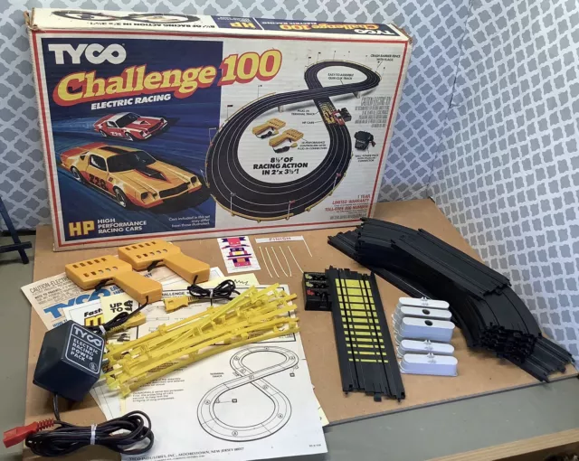 Vintage Tyco Challenge 100 Electric Racing Slot Car Track System Incomplete