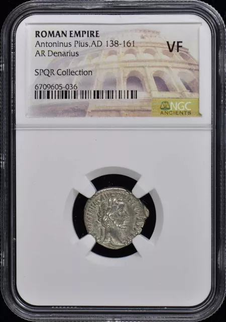 Antoninus Pius,AD 138-161 ROMAN EMPIRE AR Denarius NGC VF20