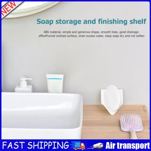 Drainage Soap Box Plastic Soap Collection Shelf Wall Holder Tray (White) AU