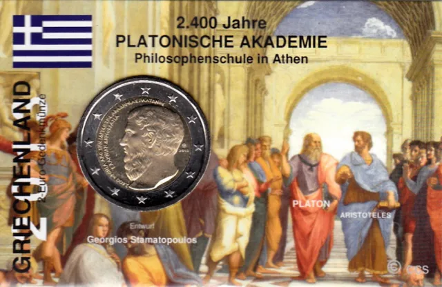 2 Euro GRIECHENLAND 2013 * PLATONISCHE AKADEMIE * + MünzKarte / CoinCard