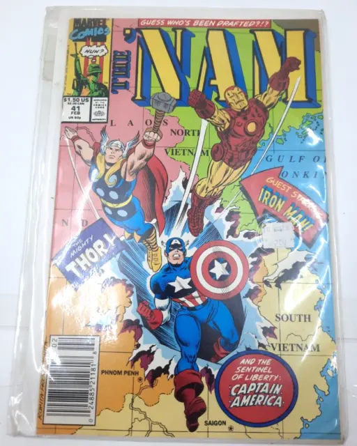 The 'Nam #41. 1990, Marvel Comics. Iron Man, Captain America, Thor appearances.