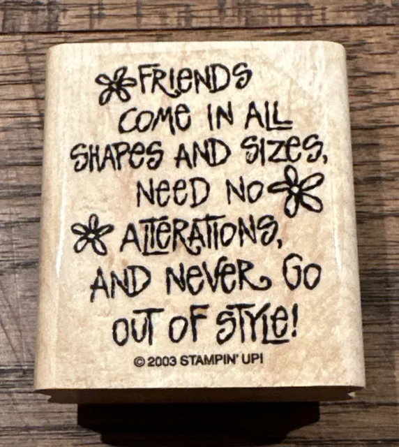 NEW Stampin’ Up “Friends Come In All Shapes And Sizes” Rubber Stamp Scrapbook