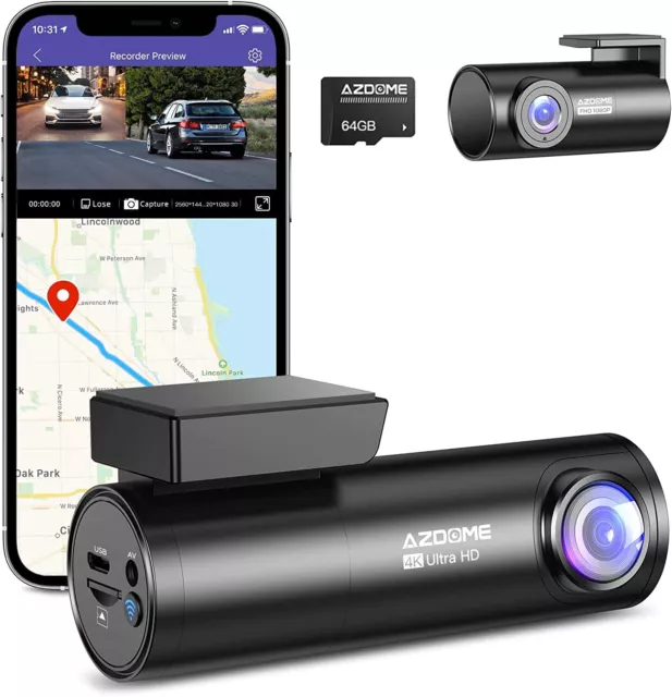 AZDOME 5K M580-2CH Dash Cam Front＆Rear Car Camera Parking Mode WDR Night  Vision
