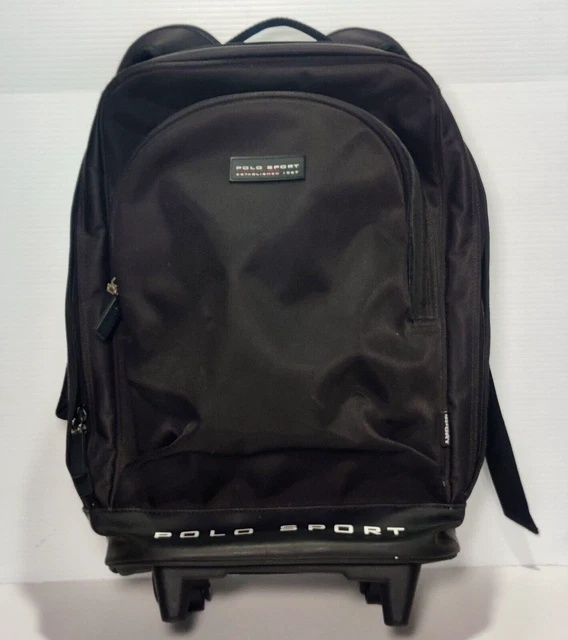 VTG Ralph Lauren Polo Sport Backpack Bag Rolling Suitcase Rare Wheels Luggage