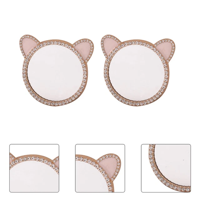 2 piezas Espejo de Pared Mini Diamante Maquillaje Accesorios Maquillaje Juguete