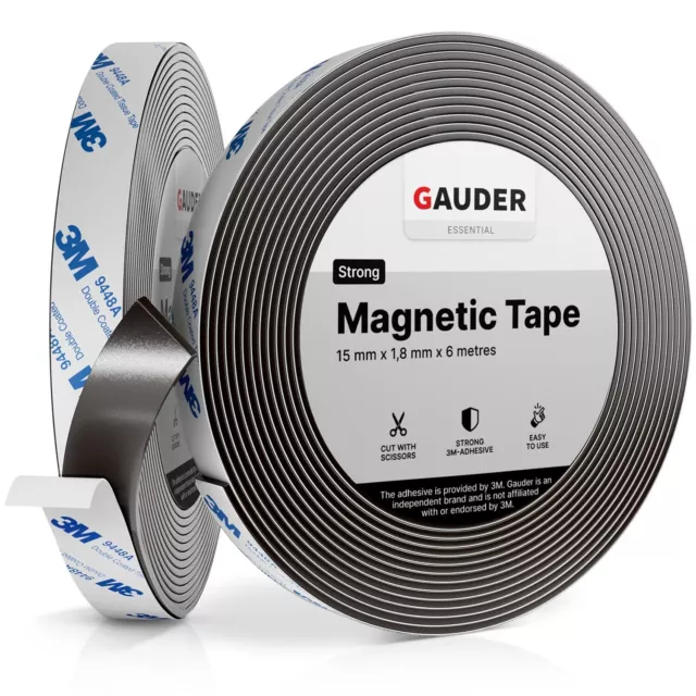 Self Adhesive Magnetic Tape Indoor 2mm Anisotropic 3M Backing 20mm Magnet  Strips