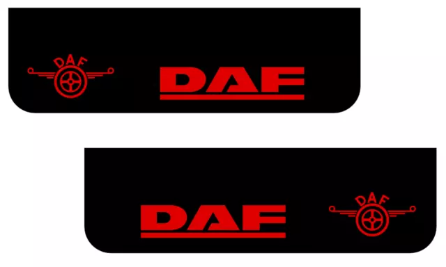 DAF Lorry HGV Truck Mudflaps 18 x 60cm Smooth Black PVC Mud Flaps with RED Logo